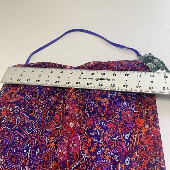 NWT Lauren Ralph Lauren Purple Flyaway Bandeau Swimsuit Bathing Suit Size 4 New - Picture 3 of 6